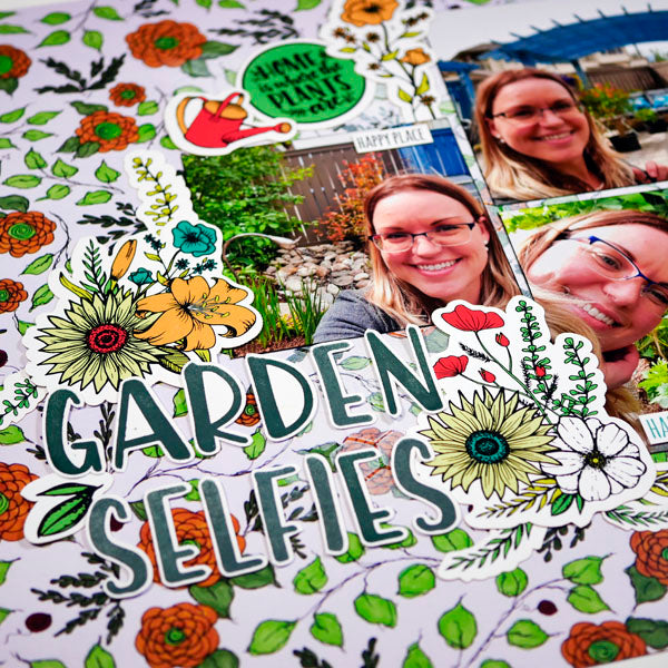 Garden Selfies Scrapbook Page by Nadine