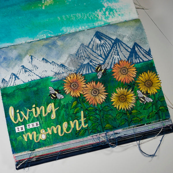 Living in the Moment Art Journal Page by Nadine