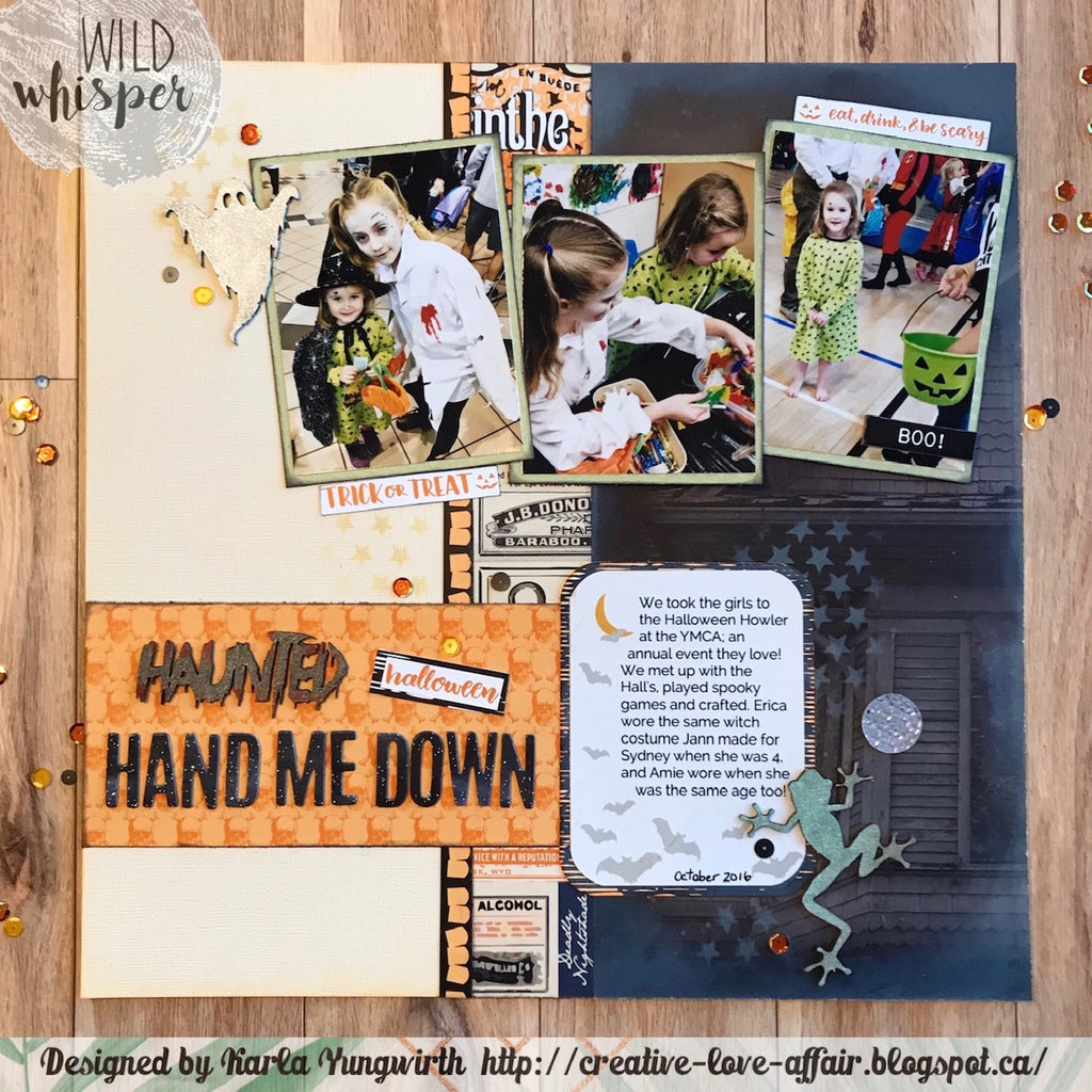 Haunted Halloween Hand Me Down Layout by Karla