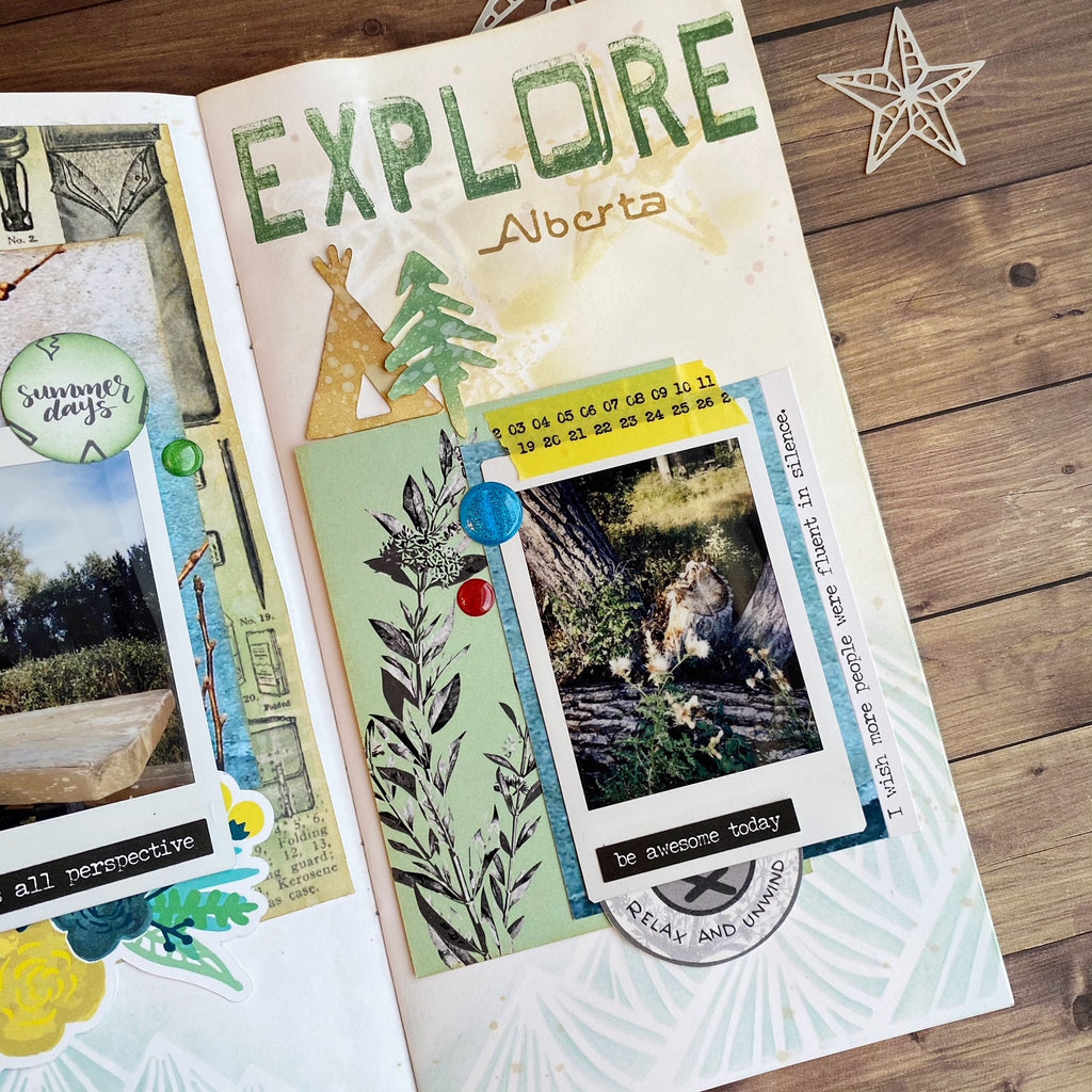 Paradise Found,Travel themed 2 page Scrapbooking Layout Kit, DIY travel  scrapbook kit