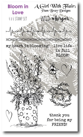 Pam Bray Bloom In Love - 4x6 Stamp Set