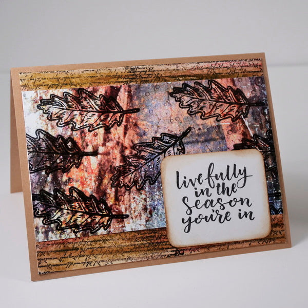 Mixed Media Fall Greeting Card by Nadine