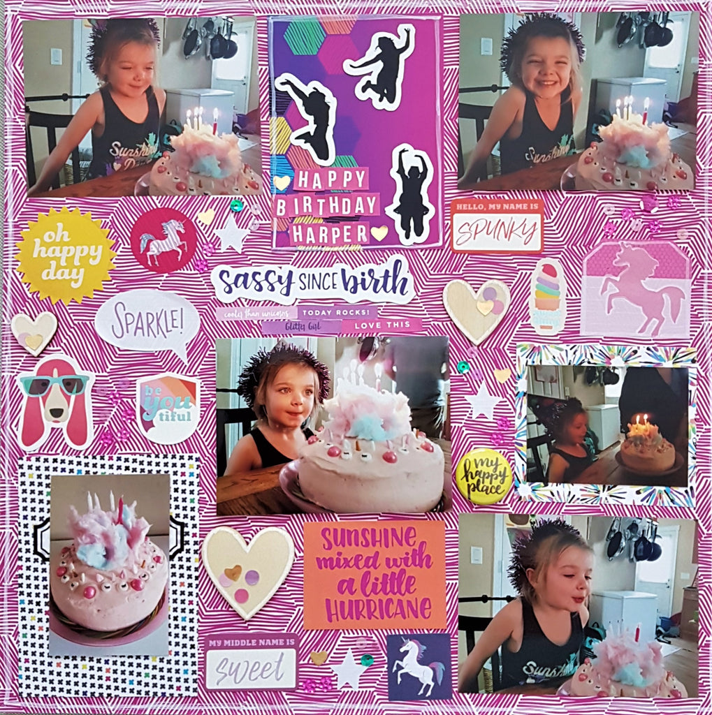 Birthday Layout using Sassy Since Birth by Jenn