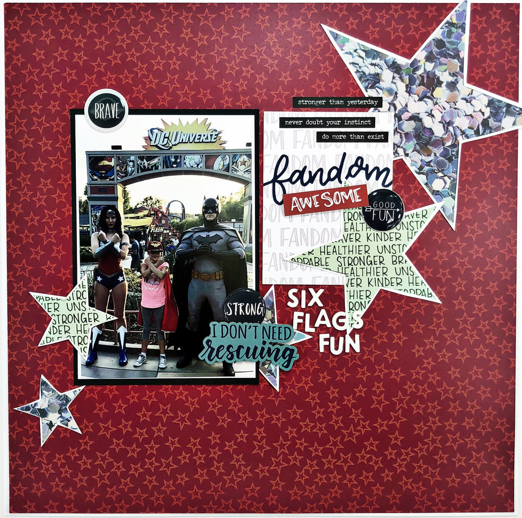 Six Flags Fun Scrapbook Page with Khristina