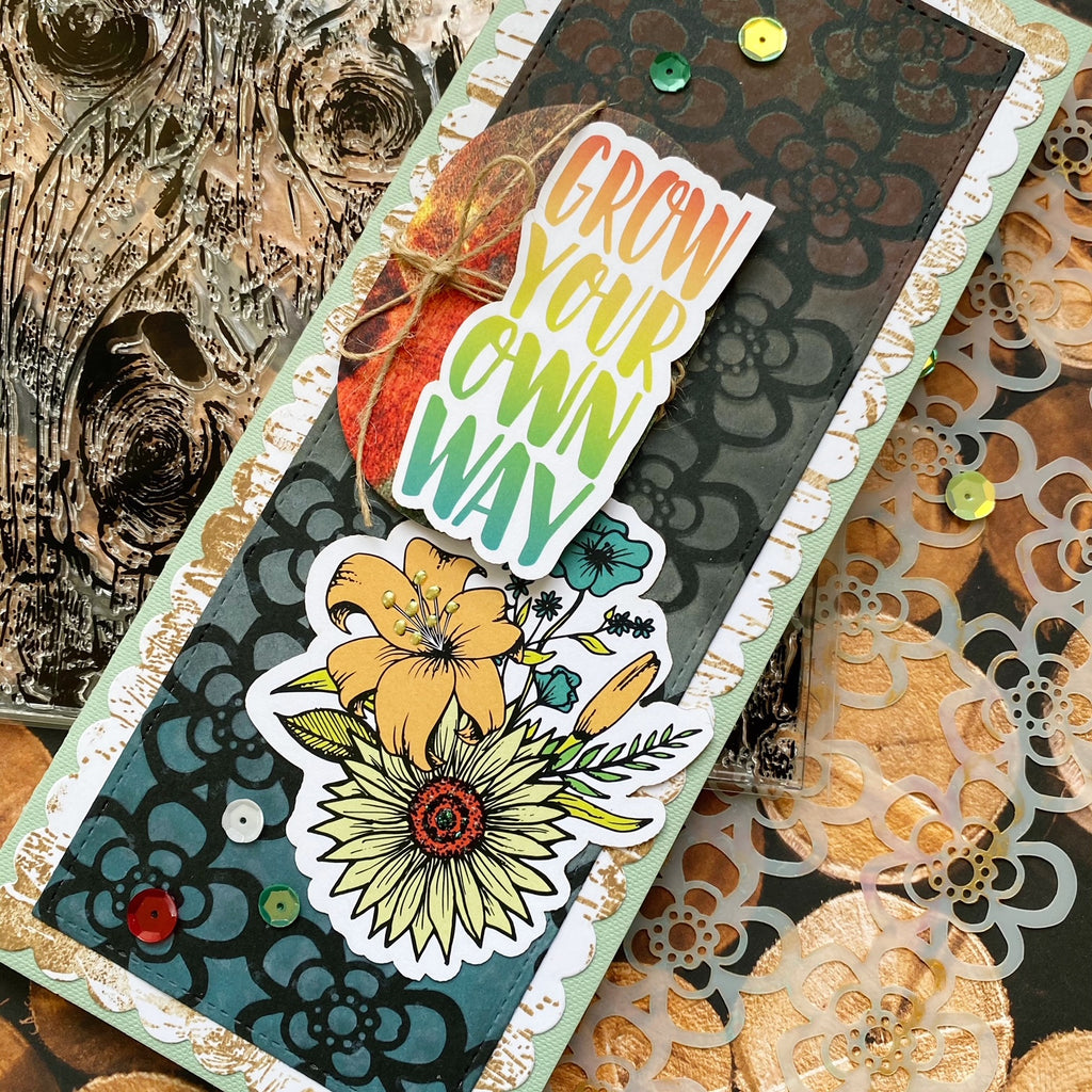Grow Your Own Way Spring Slimline Card by Karla!