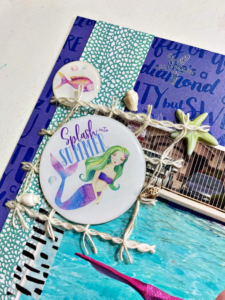Mermaid Vibes Scrapbook Layout with Khristina