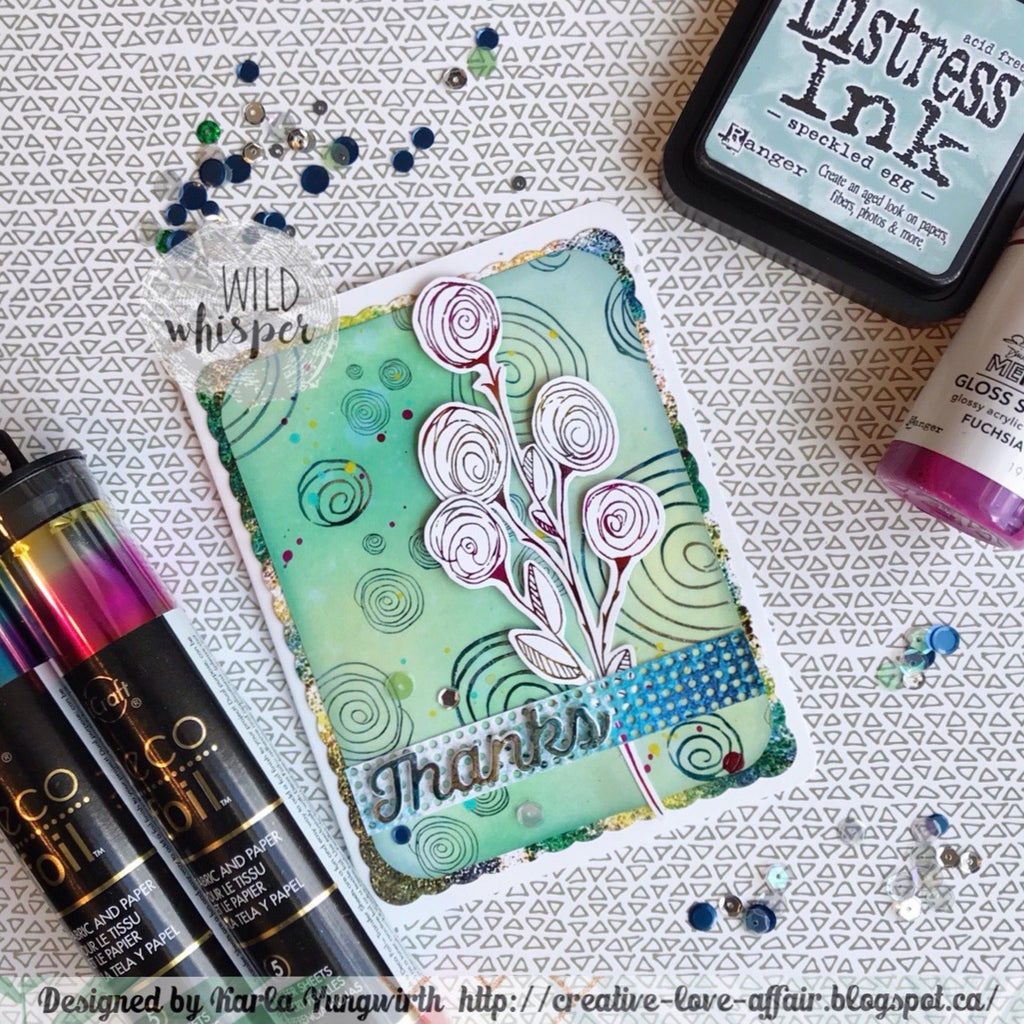 Foiled Fanciful Florals Card by Karla