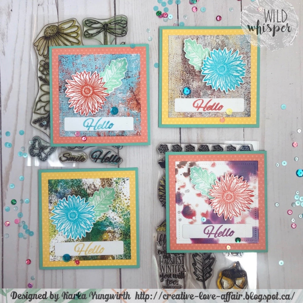 Mini Hello Flower Card Set by Karla