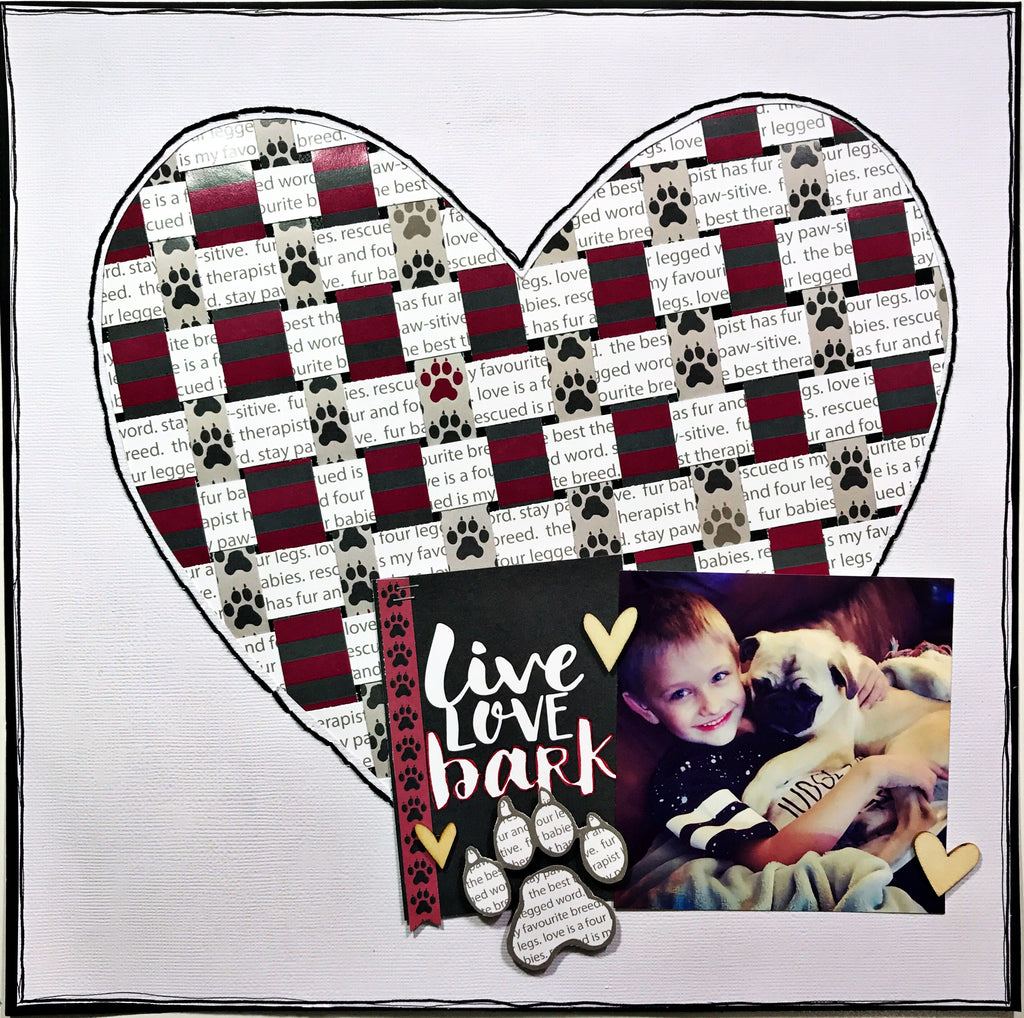 Live Love Bark Scrapbook Layout by Khristina
