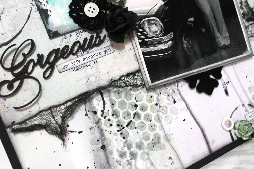 Gorgeous Mixed Media Layout by Tracy