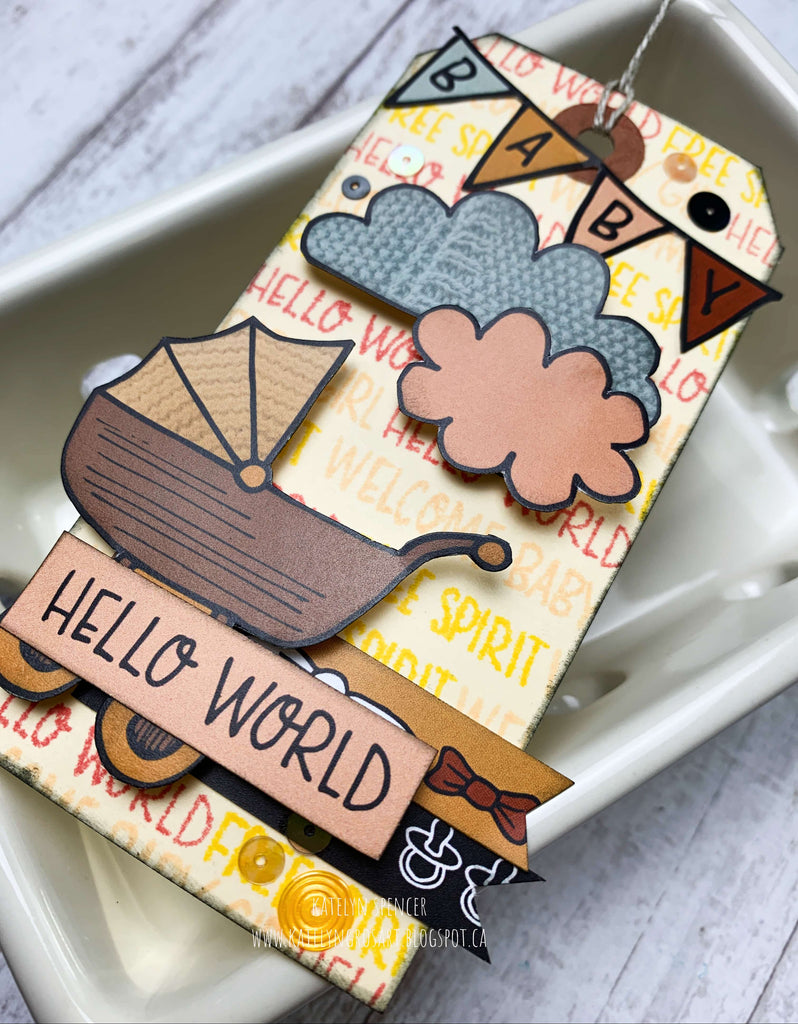 Baby Girl Hello World Tag by Katelyn