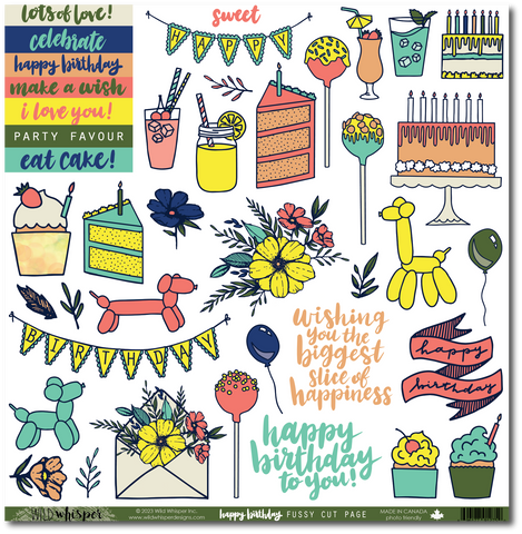 Happy Birthday - Fussy Cut Sheet