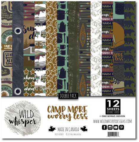 Camp More, Worry Less - DOUBLE 12x12 Paper Pack