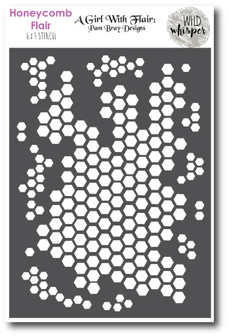 Pam Bray Honeycomb Flair - 6x8 Stencil