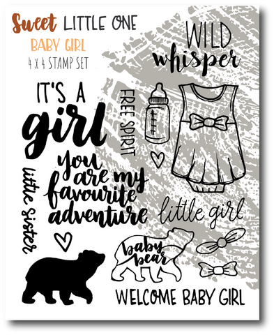 Sweet Little One - Baby Girl - 4x4 Stamp Set