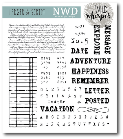Nicole Wright Ledger & Script - 6x6 Stamp Set