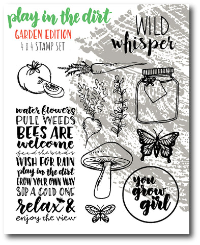 Play in the Dirt - Garden - 4x4 Stamp Set